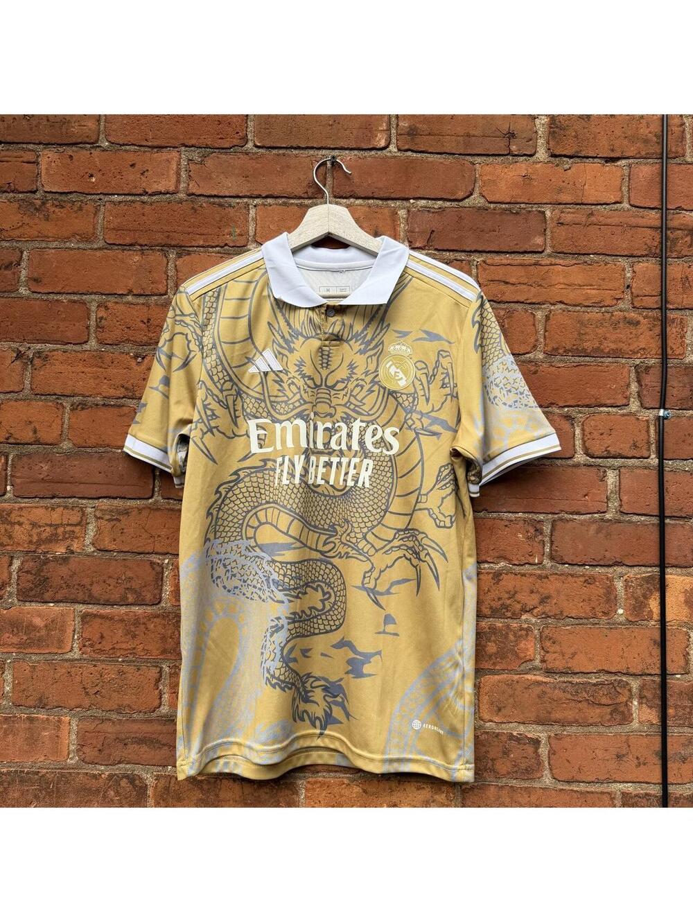 adidas aeroready Real Madrid gold dragon emirates jersey 23